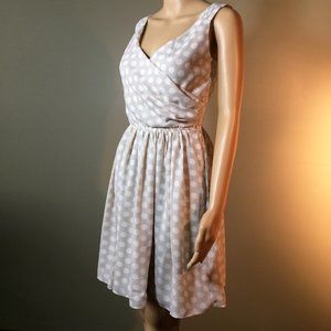 Express Sleeveless Taupe Polka Dot Dress 2